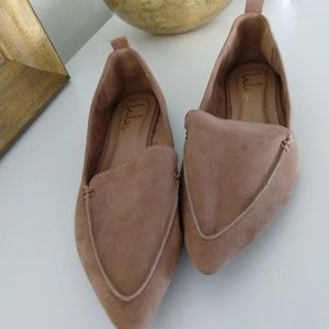 Lulu's tan / beige faux suede loafers